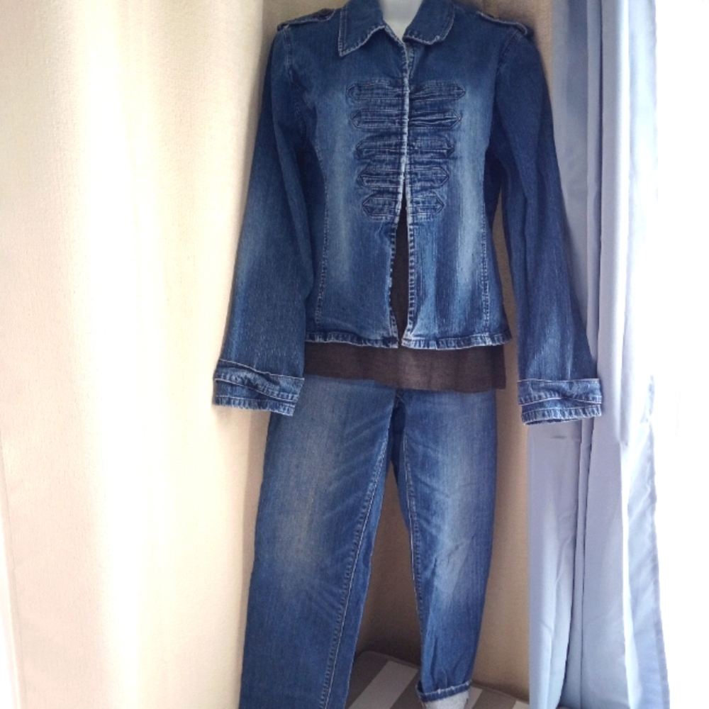 KENZIE marching band or military style jean jacket
